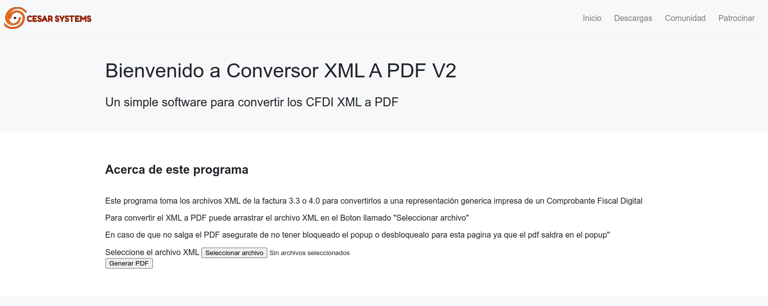 Conversor CFDI 3.3 4.0 XML A PDF