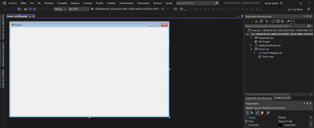 Creando proyecto WINFORMS en Visual Basic 2022 – Cesar Systems